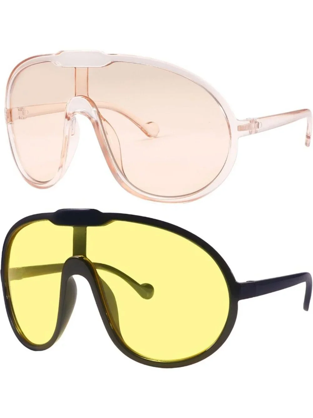 Oversized Women's Sunglasses - Large Frame, Stylish One-Piece Design, UV
